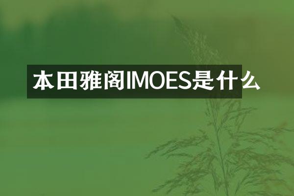 本田雅阁IMOES是什么