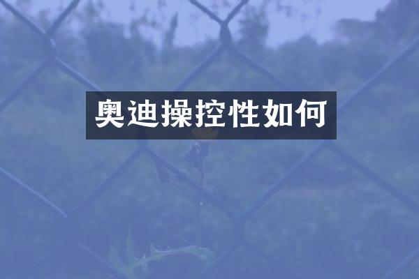 奥迪操控性如何