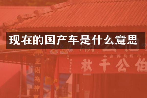 现在的国产车是什么意思