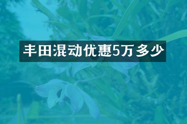 丰田混动优惠5万多少