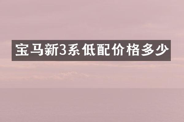 宝马新3系低配价格多少