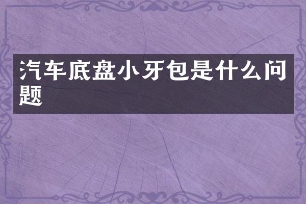 汽车底盘小牙包是什么问题