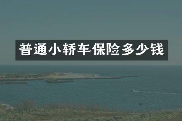 普通小轿车保险多少钱
