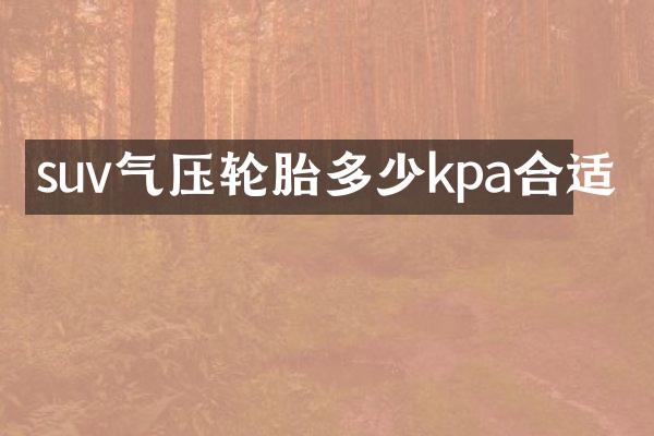 suv气压轮胎多少kpa合适
