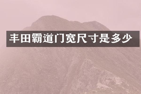 丰田霸道门宽尺寸是多少