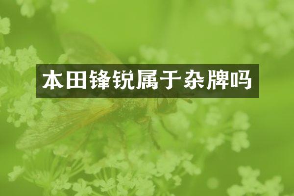 本田锋锐属于杂牌吗