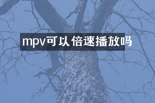 mpv可以倍速播放吗