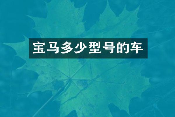 宝马多少型号的车