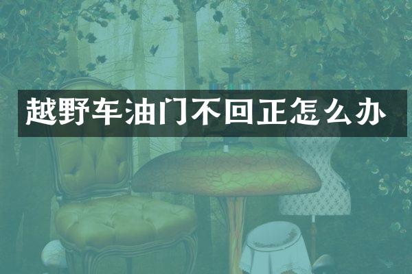 越野车油门不回正怎么办