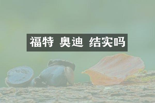 福特 奥迪 结实吗