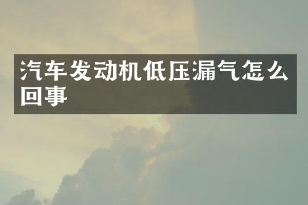 汽车发动机低压漏气怎么回事