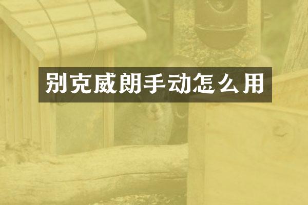 别克威朗手动怎么用