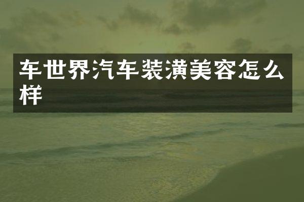 车世界汽车装潢美容怎么样
