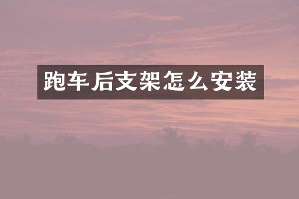 跑车后支架怎么安装