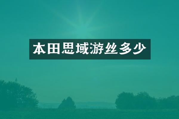 本田思域游丝多少