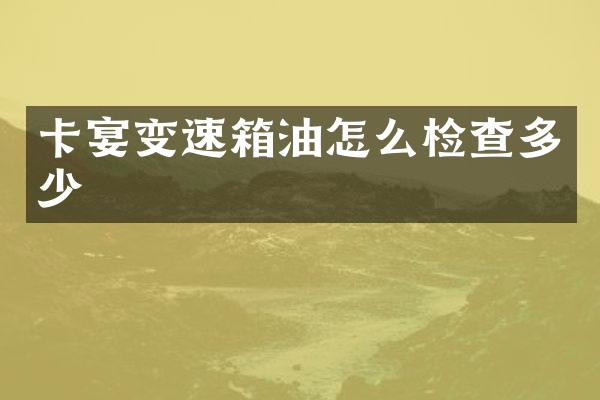 卡宴变速箱油怎么检查多少