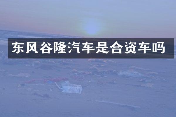 东风谷隆汽车是合资车吗