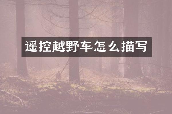 遥控越野车怎么描写