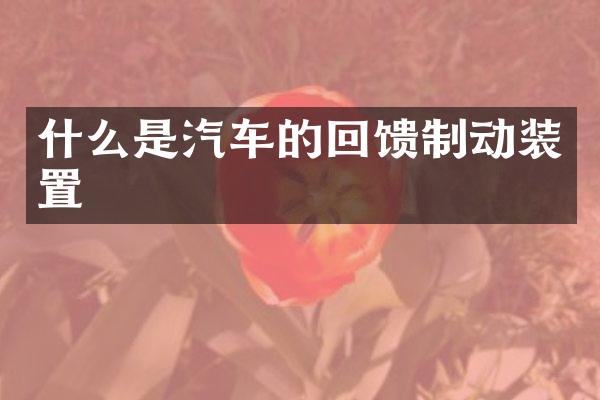 什么是汽车的回馈制动装置