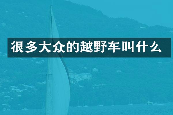 很多大众的越野车叫什么