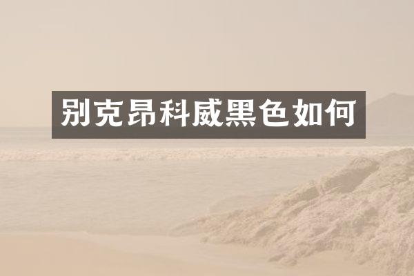 别克昂科威黑色如何
