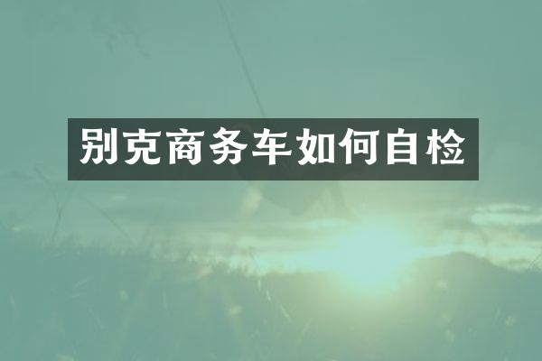 别克商务车如何自检