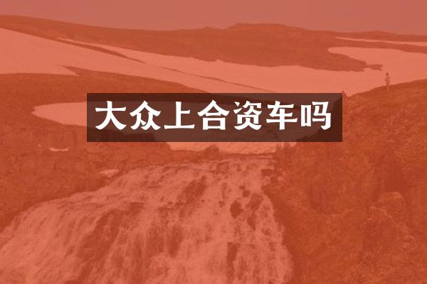 大众上合资车吗