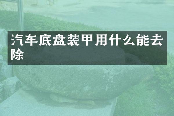 汽车底盘装甲用什么能去除