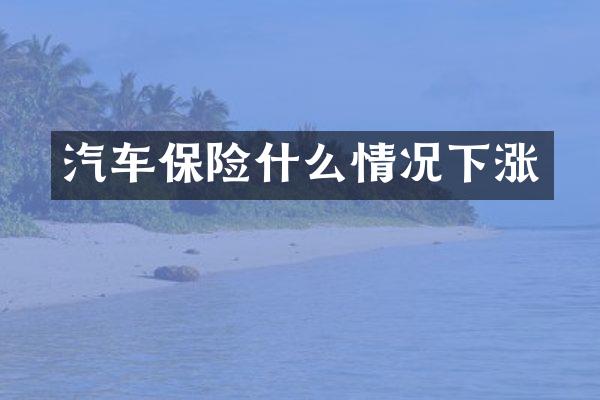 汽车保险什么情况下涨