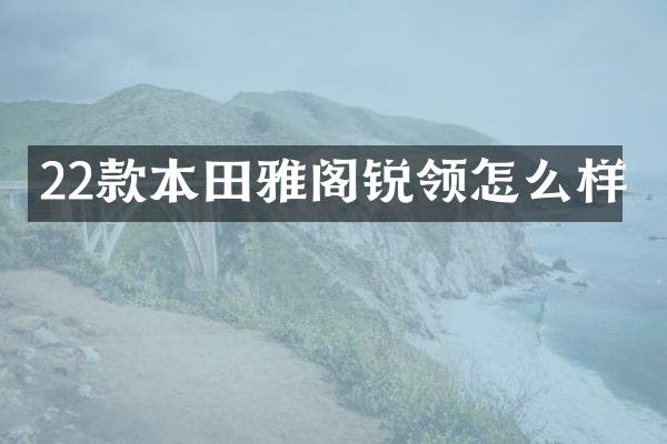 22款本田雅阁锐领怎么样