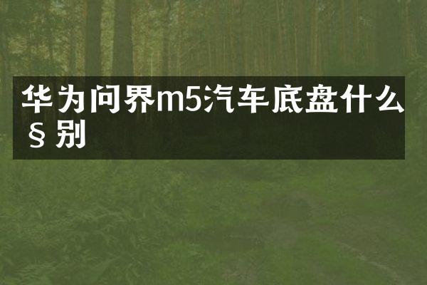 华为问界m5汽车底盘什么级别