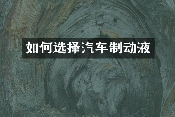 如何选择汽车制动液