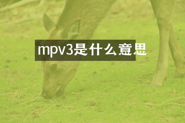 mpv3是什么意思