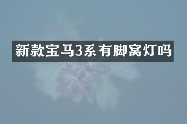 新款宝马3系有脚窝灯吗