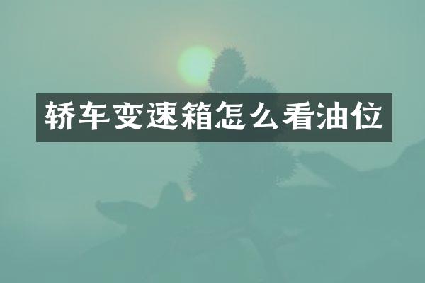 轿车变速箱怎么看油位