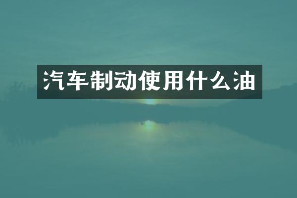 汽车制动使用什么油