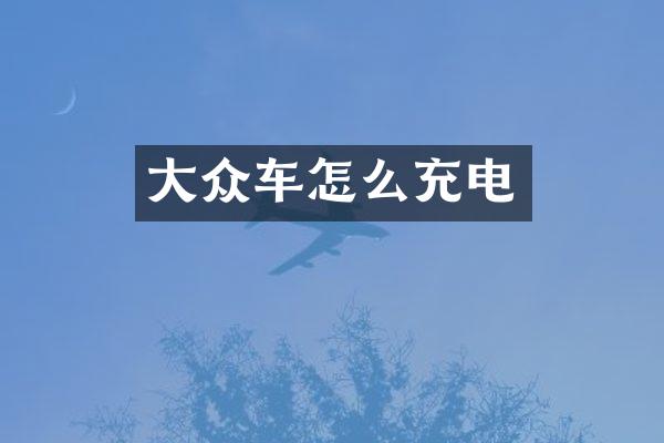 大众车怎么充电