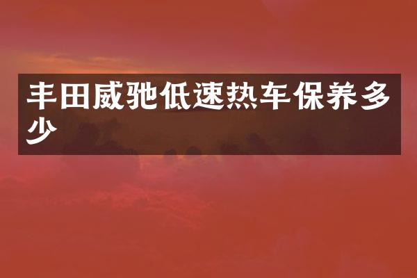 丰田威驰低速热车保养多少