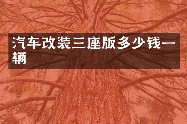 汽车改装三座版多少钱一辆