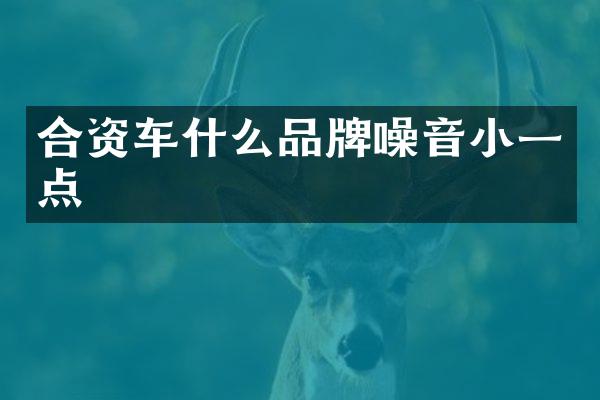合资车什么品牌噪音小一点