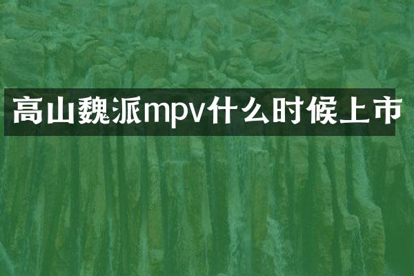 高山魏派mpv什么时候上市