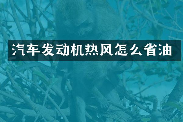 汽车发动机热风怎么省油