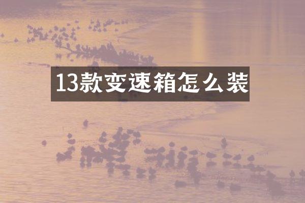 13款变速箱怎么装
