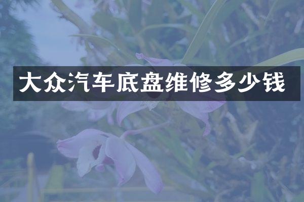 大众汽车底盘维修多少钱