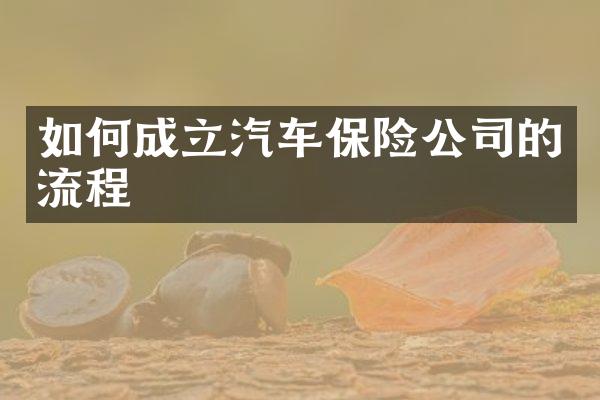 如何成立汽车保险公司的流程