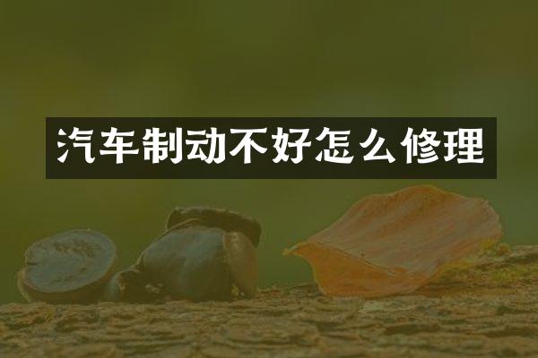 汽车制动不好怎么修理