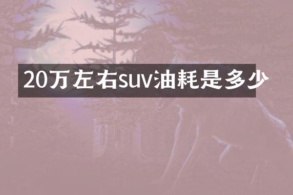 20万左右suv油耗是多少