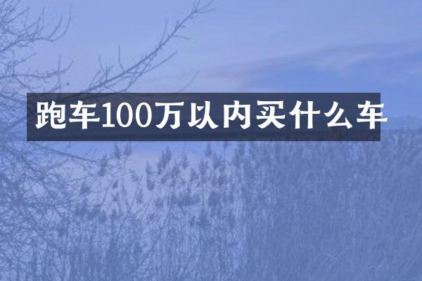 跑车100万以内买什么车