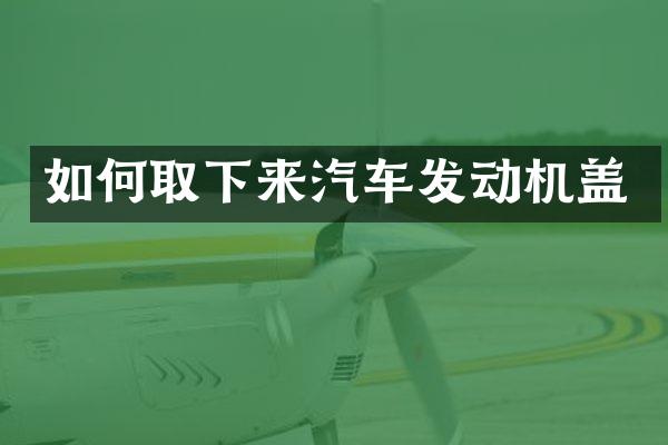 如何取下来汽车发动机盖