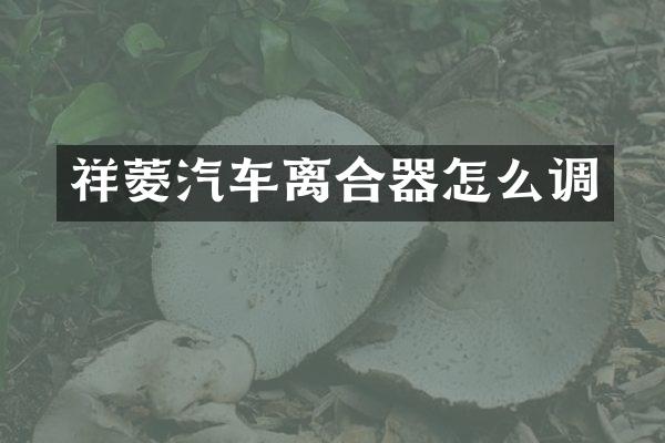祥菱汽车离合器怎么调